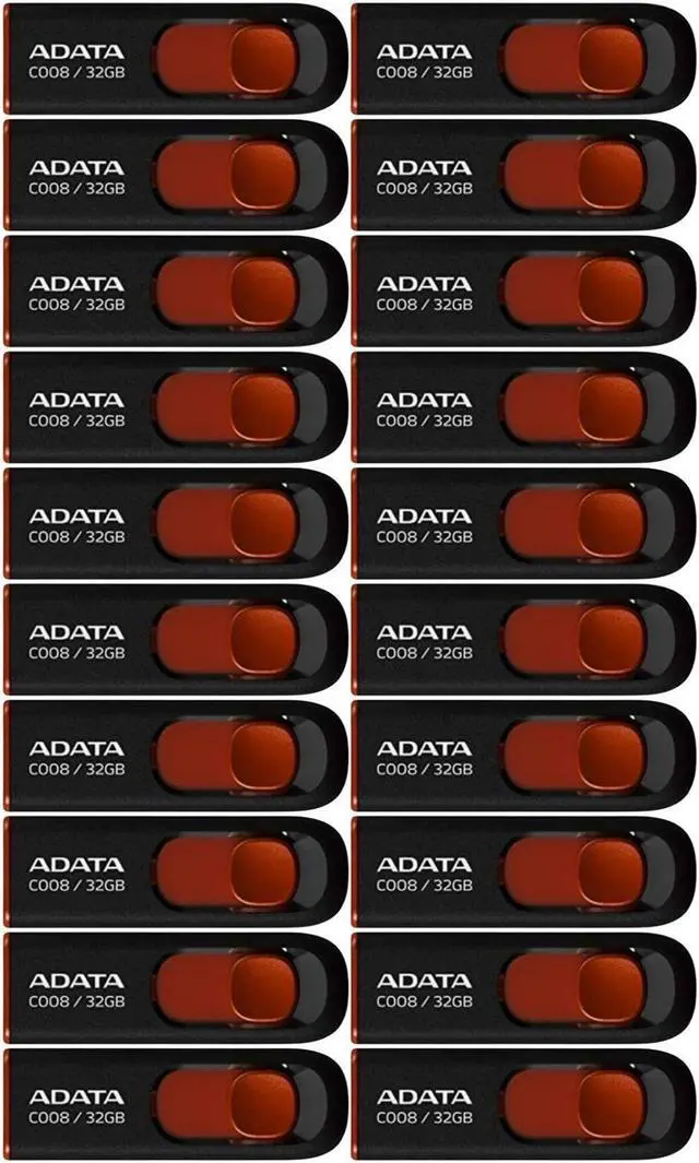 Main image of ADATA 32GB USB 2.0 Retractable Capless Flash Drive (Red, 20-Pack)