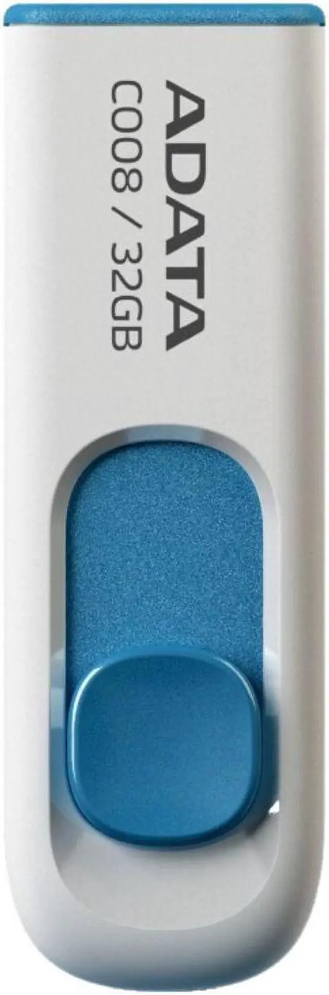 Alt view image 2 of 7 - ADATA 32GB USB 2.0 Retractable Capless Flash Drive (White, 50-pack) with USB-C Adapter bundle