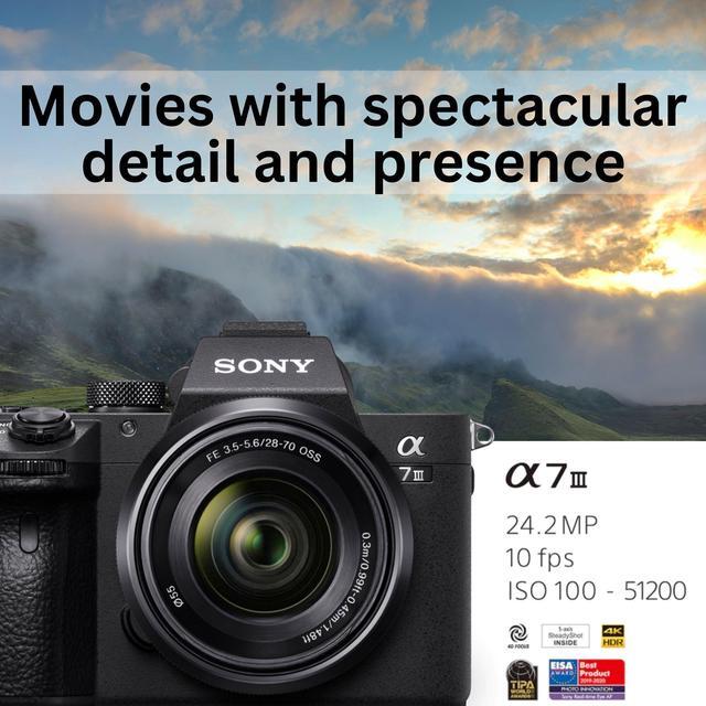 Alt view image 3 of 7 - Sony Alpha a7 III Full Frame Mirrorless Digital Camera with 28-70mm and AFA068S700 17-50mm Lenses