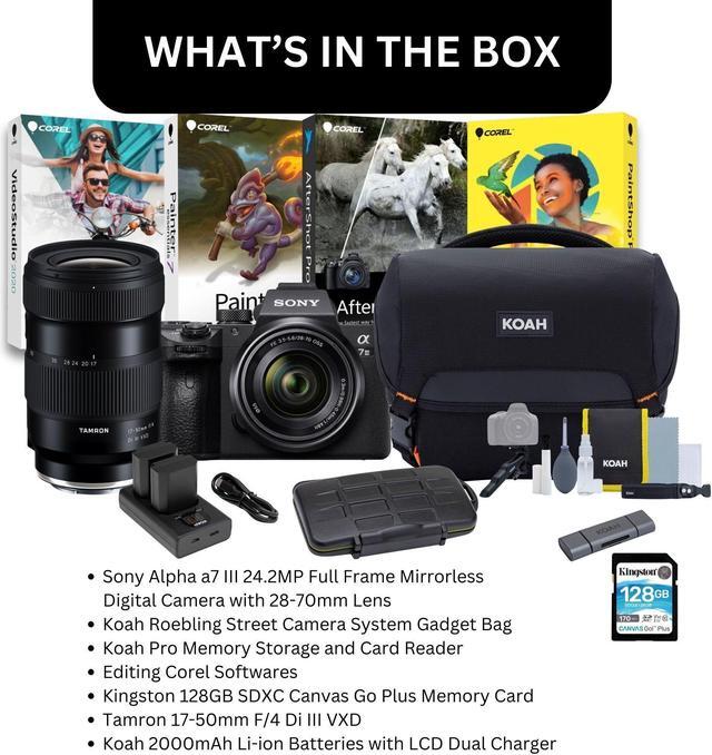 Alt view image 5 of 7 - Sony Alpha a7 III Full Frame Mirrorless Digital Camera with 28-70mm and AFA068S700 17-50mm Lenses