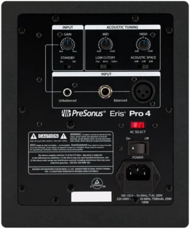Alt view image 7 of 9 - PreSonus Eris Pro 4 Powered 4.5" 80W High-Definition Coaxial Studio Monitor (Single)