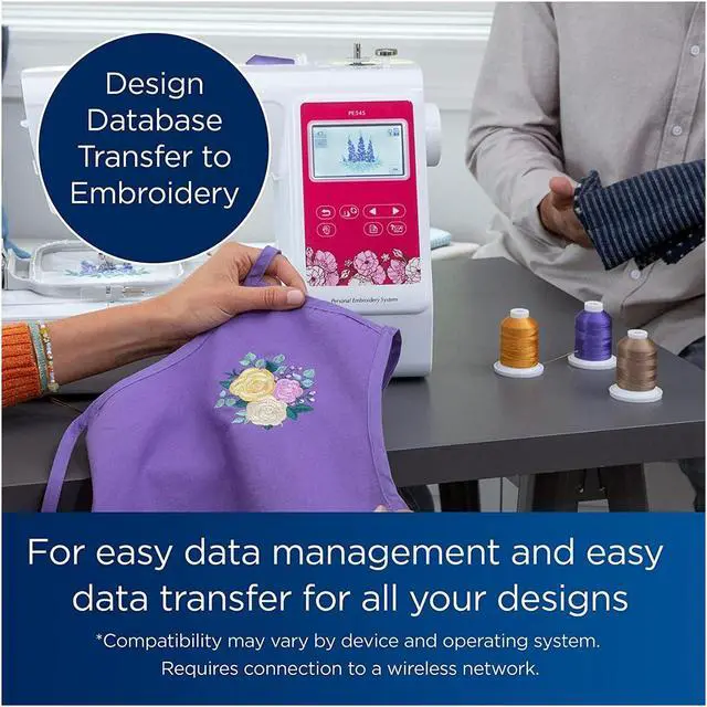 Alt view image 7 of 7 - Brother Elite PE545 3.7-Inch Touch Display Embroidery Machine with Sewing Bundle