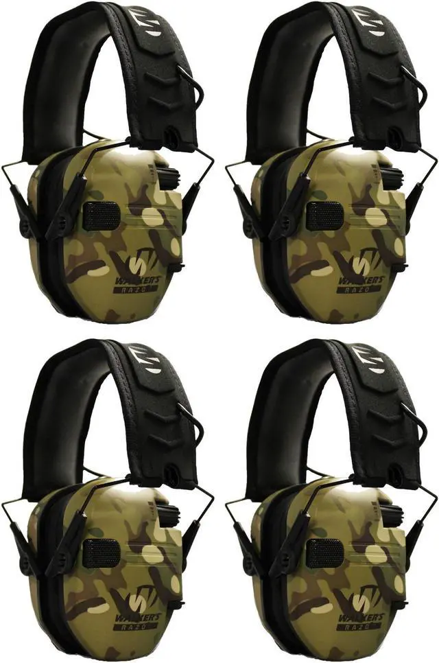 Main image of Walker's Razor Slim Electronic Shooting Muffs 4-Pack (Multi Cam Camo Tan)