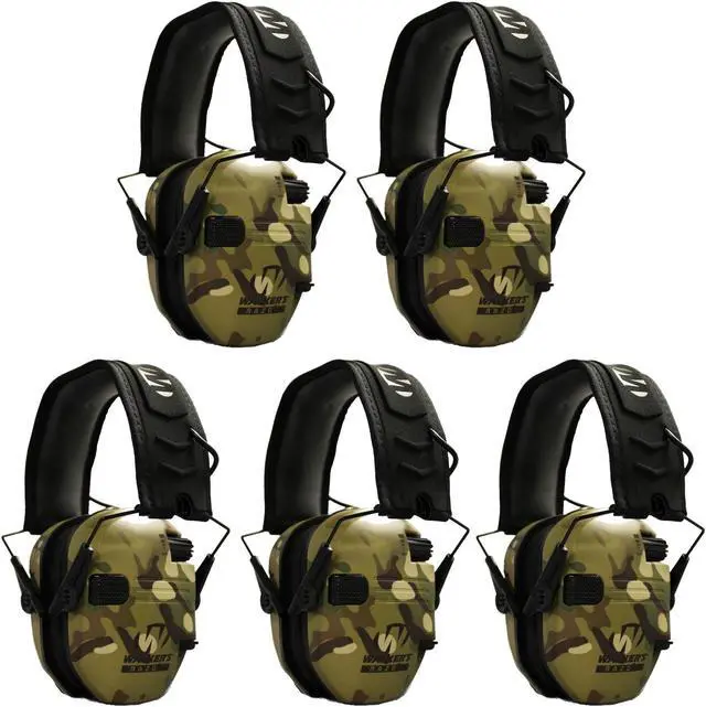 Main image of Walker's Razor Slim Electronic Shooting Muffs 5-Pack Bundle (Multi Cam Camo Tan)