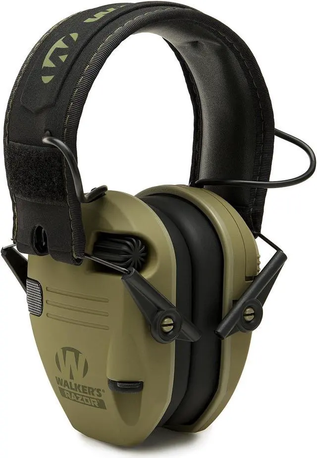 Alt view image 4 of 6 - Walkers Game Ear Razor Muffs (American Patriot/OD Green) with Protective Case