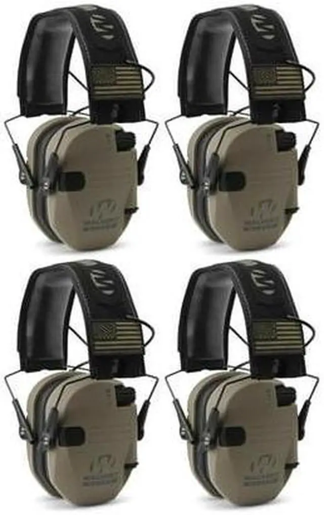 Main image of Walker's Razor Slim Electronic Shooting Muffs 4-Pack, Flat Dark Earth FDE