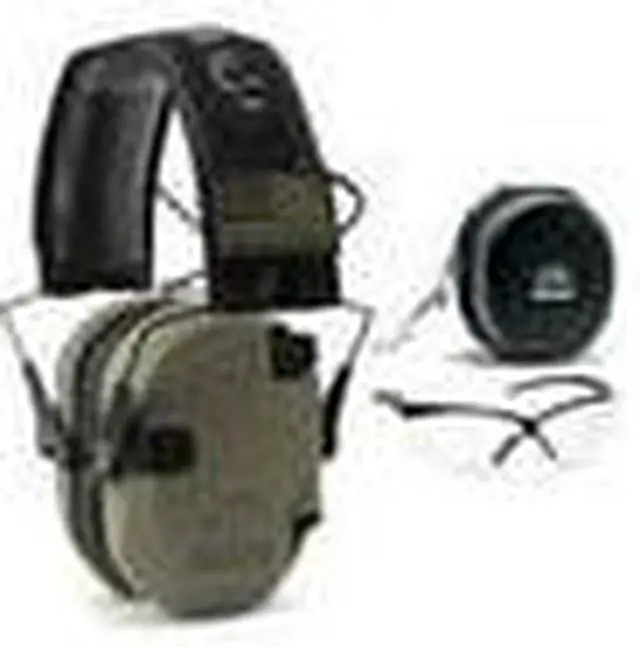 Alt view image 4 of 7 - Walkers Razor Slim Electronic Muff (FDE Patriot) with Case and Shooting Glasses