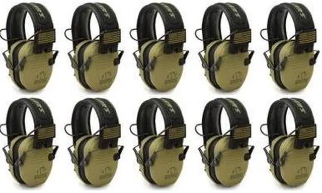 Main image of Walker's Razor Slim Ultra Low Profile Compact Design Earmuffs (Green) 10-Pack