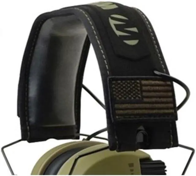 Alt view image 3 of 4 - Walker's Razor Slim Electronic Shooting Muffs 4-Pack, OD Green - American Flag