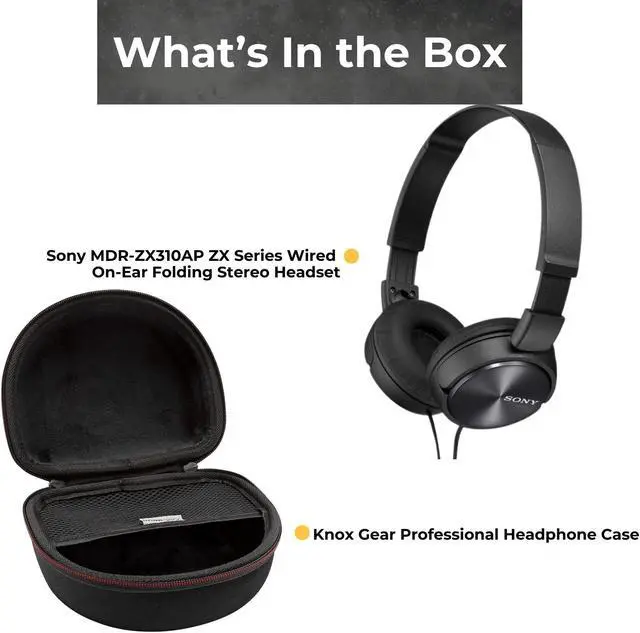 Alt view image 6 of 7 - Sony MDR-ZX310AP ZX Series Stereo Headset (Black) with Headphone Case bundle