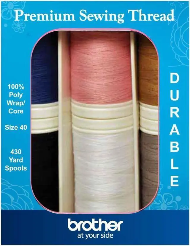 Alt view image 2 of 4 - Brother SASEW6 6 Pc Sewing Thread, Black, White, Grey, Blue, Pink, Taupe