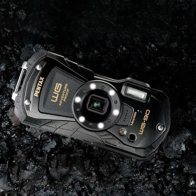 Alt view image 6 of 6 - PENTAX WG-90 Compact Camera, Black w. Accessory Cleaning Kit Bag and SanDisk 64GB Ultra SDXC UHS-I Memory Card