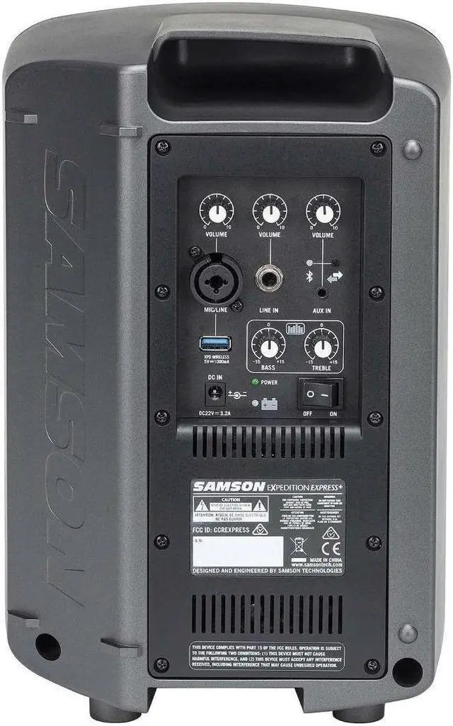 Alt view image 12 of 16 - Samson Expedition Express+ 6" 2-Way 75W Portable PA System with Wired Microphone
