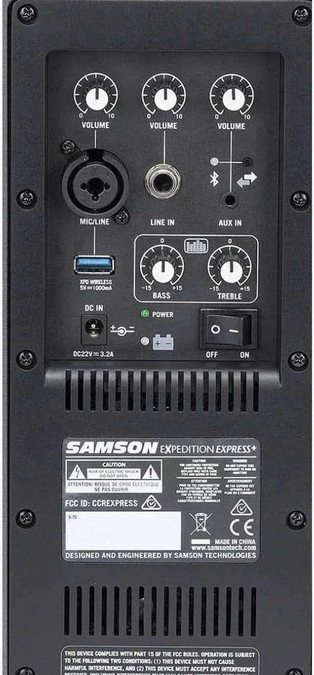 Alt view image 13 of 16 - Samson Expedition Express+ 6" 2-Way 75W Portable PA System with Wired Microphone