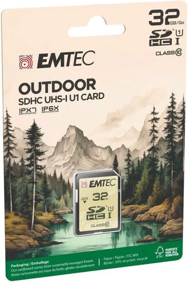 Alt view image 2 of 2 - Emtec SD 32GB UHS-I U1 V10 Rugged Outdoor Series Designed for Use with Trail and Hunting Cameras