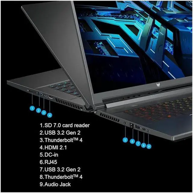 Alt view image 11 of 13 - Acer Predator Triton 500 SE Gaming/Creator Laptop | 12th Gen Intel i9-12900H | GeForce RTX 3080 Ti | 16" WQXGA 240Hz G-SYNC Display | 32GB LPDDR5 | 1TB Gen 4x4 SSD | Killer Wi-Fi 6E | PT516-52s-99EL