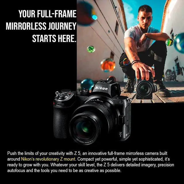 Alt view image 2 of 7 - Nikon Z 5 FX-format Mirrorless Camera Body with Nikon NIKKOR Z 24-70mm f/4 S Lens and FTZ II Mount Adapter bundle