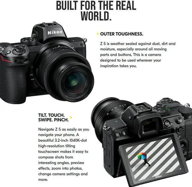 Alt view image 7 of 7 - Nikon Z 5 FX-format Mirrorless Camera Body with Nikon NIKKOR Z 24-70mm f/4 S Lens and FTZ II Mount Adapter bundle
