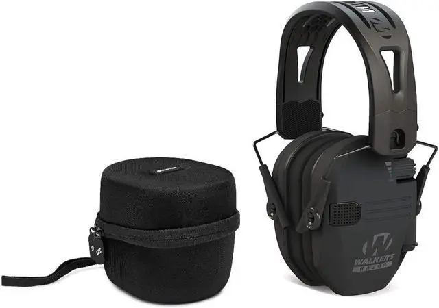 Main image of Walkers Razor Tacti-Grip with Rubber Headband (Black) w/ Protective Case
