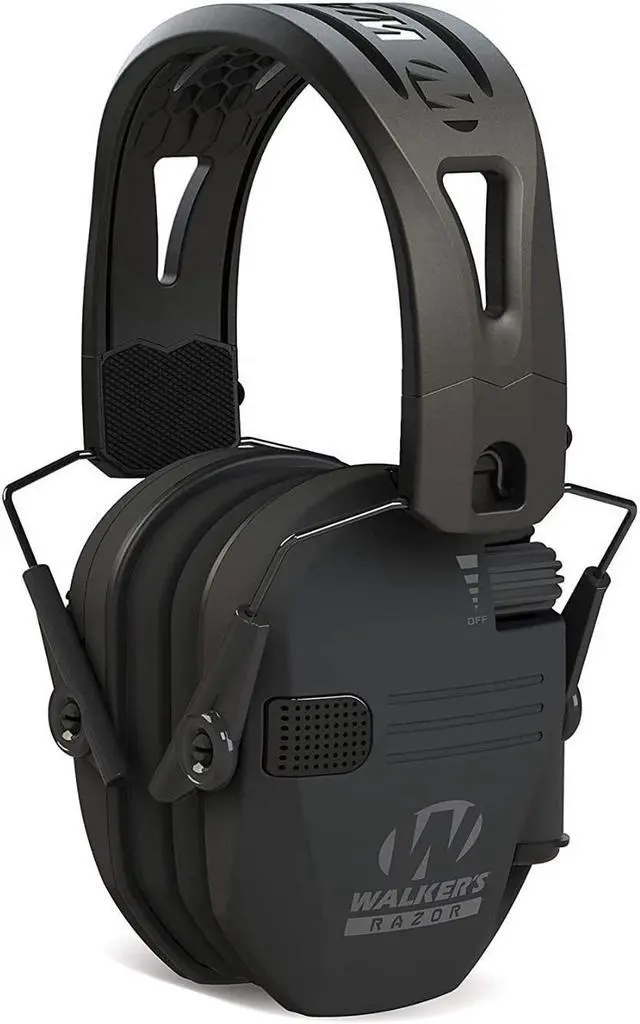 Alt view image 2 of 3 - Walkers Razor Tacti-Grip with Rubber Headband (Black) w/ Protective Case