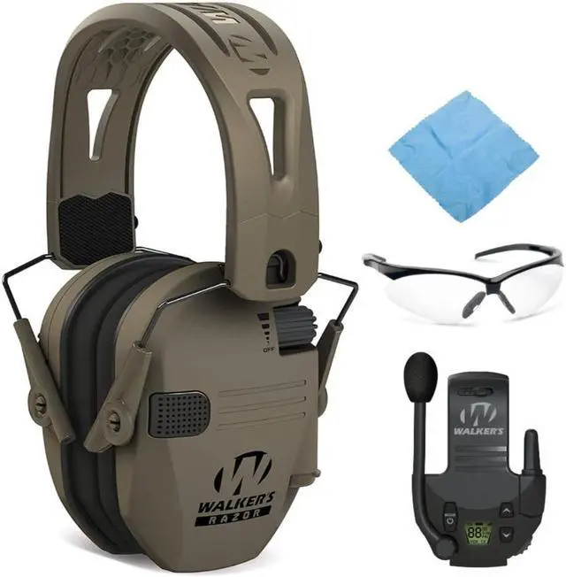 Main image of Walkers Razor Tacti-Grip with FDE Rubber Headband (Earth) w/Walkie-Talkie Bundle
