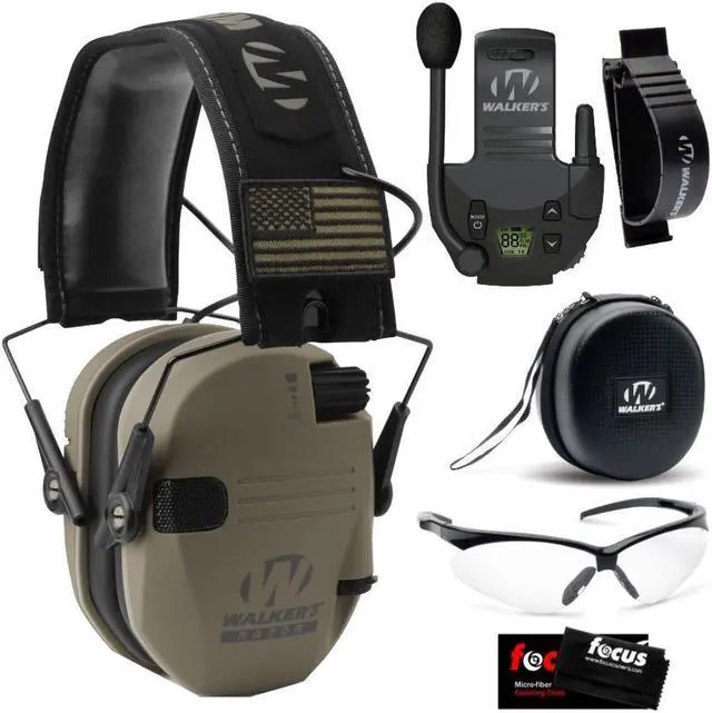 Main image of Walker's Razor Slim Electronic Hearing Protection BUNDLE, Dark Patriot