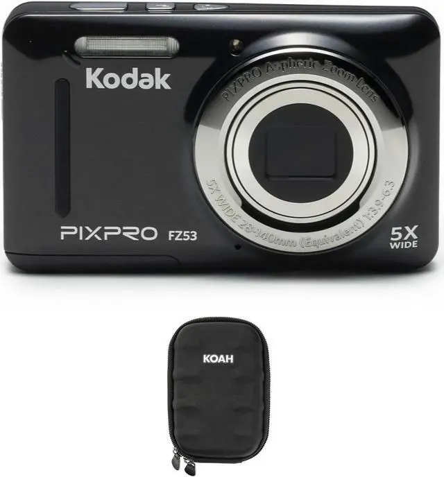 Main image of Kodak PIXPRO Friendly Zoom FZ53 Digital Camera (Black) and Portable Camera Case