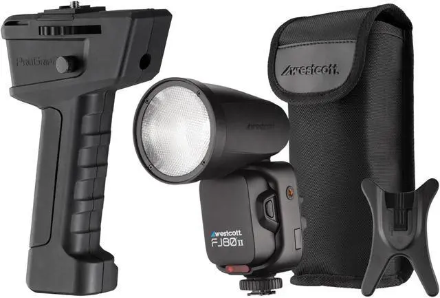 Main image of Westcott FJ80 II S Touchscreen 80Ws Speedlight with ProGrip 2 Handheld Mount