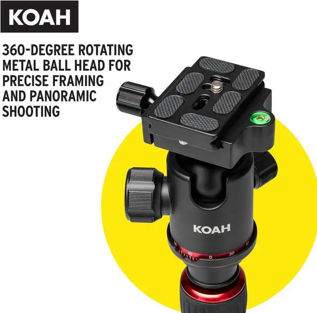 Alt view image 2 of 7 - KOAH Perihelion Professional 5' Camera Tripod with 360-Degree Ball Head