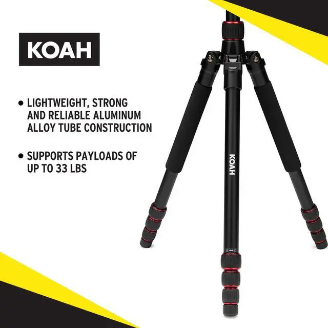 Alt view image 4 of 7 - KOAH Perihelion Professional 5' Camera Tripod with 360-Degree Ball Head