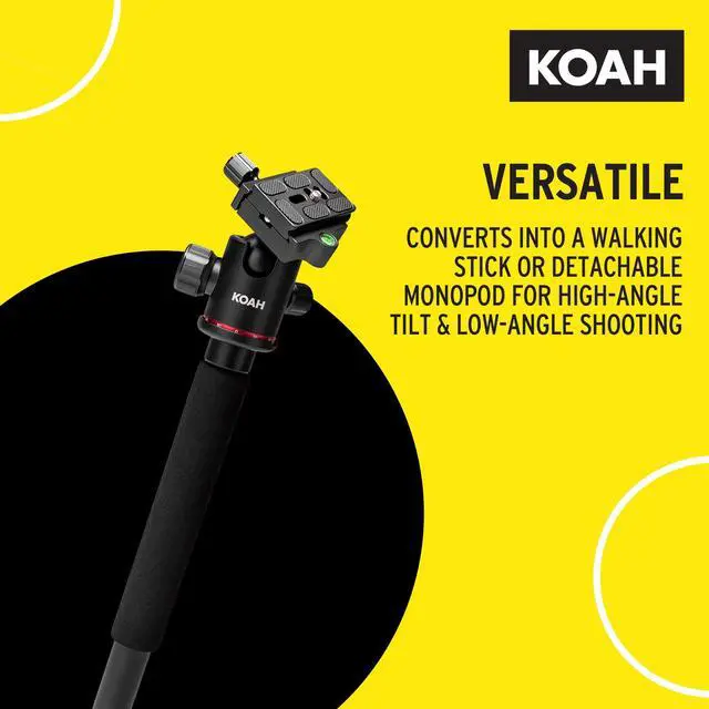 Alt view image 7 of 7 - KOAH Perihelion Professional 5' Camera Tripod with 360-Degree Ball Head
