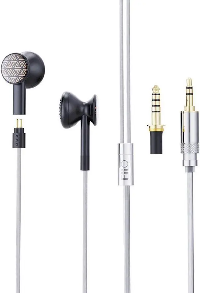 Alt view image 3 of 7 - FiiO Drum-style dual cavity single dynamic driver earbud headphones, Black