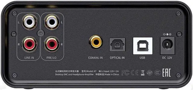 Alt view image 5 of 8 - FiiO K7 Full Balanced HiFi DAC Headphone Amplifier AK4493S*2, XMOS XU208 PCM384kHz DSD256,USB/Optical/Coaxial/RCA Inputs, 6.35mm/4.4mm Output