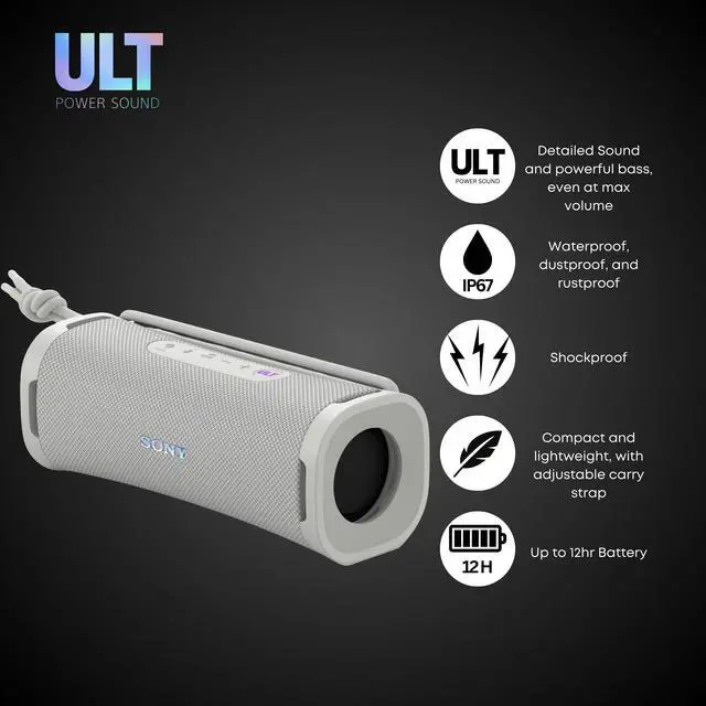 Alt view image 2 of 7 - Sony ULT FIELD series Speaker - SRSULT10/B (White) with Heavy Duty Carabiner bundle