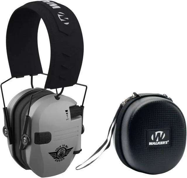 Main image of Walkers Razor Electric Slim (Talk to Me Goose Gray) Earmuffs with Case