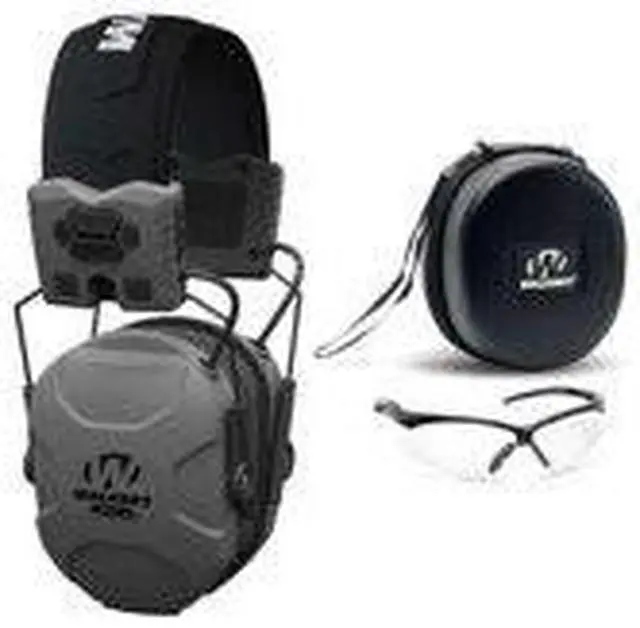 Alt view image 3 of 7 - Walker's XCEL 500BT Digital Electronic Muff with Shooting Glasses and Case Kit