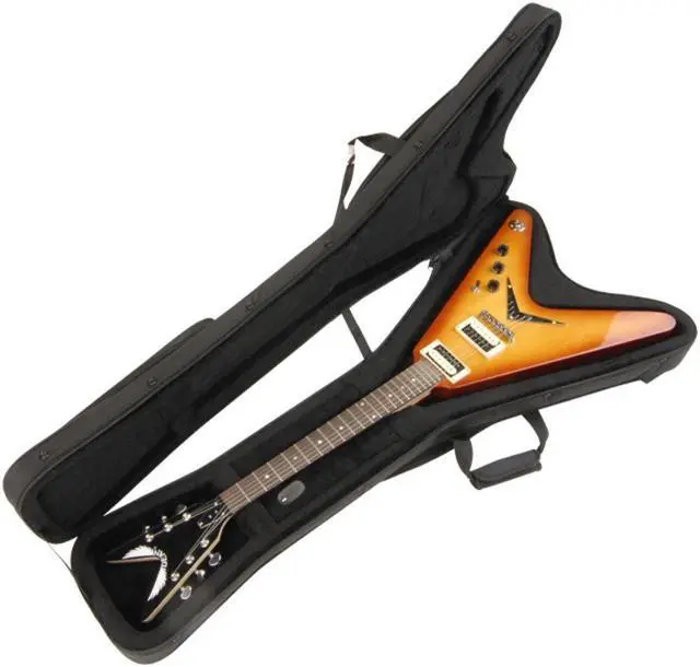 Alt view image 6 of 6 - SKB 1SKB-SC58 Flying V Type Guitars Soft Case with EPS foam interior/Nylon exterior, back straps