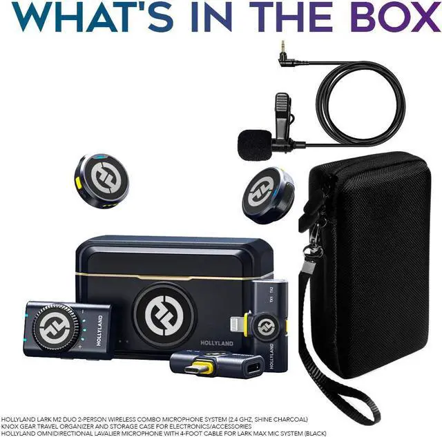 Alt view image 7 of 7 - Hollyland LARK M2 DUO 2-Person Wireless Combo Microphone System Bundle