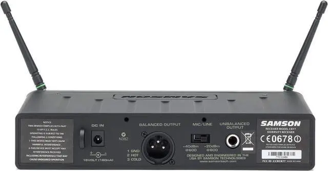 Alt view image 5 of 7 - Samson AirLine 77 AH7 Wireless Fitness Headset Microphone System (K2490.975 MHz)