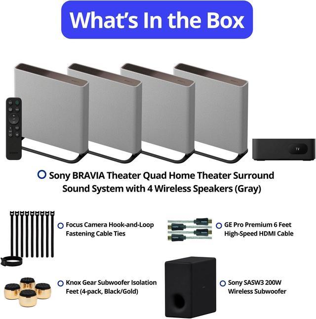 Alt view image 7 of 7 - Sony BRAVIA Theater Quad with Sony SASW3 200W Wireless Subwoofer bundle