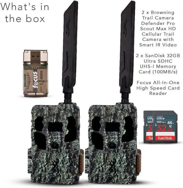 Alt view image 2 of 7 - Browning Trail Camera-Pro Scout MAX HD  w/ 32 GB Memory Cards and Card Reader (2-Pack)