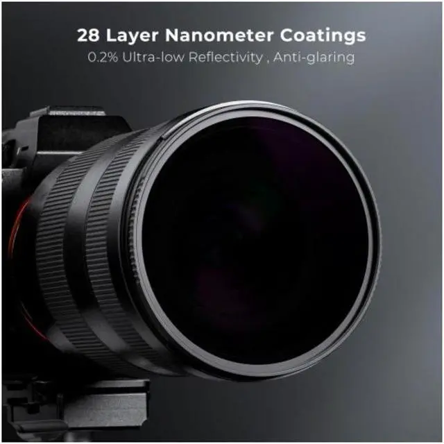 Alt view image 5 of 6 - K&F Concept 82mm Solar Filter ND100000, 16.6-Stop Solid Neutral Density Filter for DSLR Camera Nano-X Series