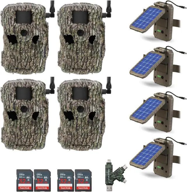 Main image of Stealth Cam Fusion X 26MP Camera Dual Carrier with SD and Solar Panel (4-Pack)