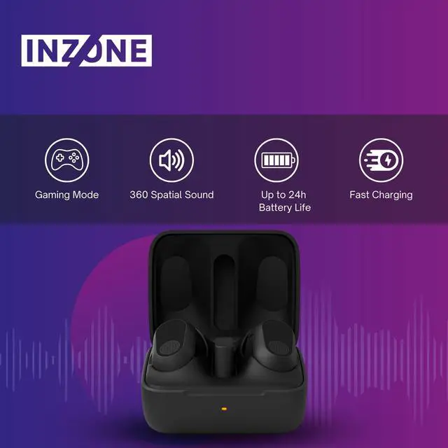 Alt view image 3 of 7 - Sony WFG700N/W INZONE Buds Truly Wireless Noise Canceling Gaming Earbuds (Black) with Noise Isolating Memory Foam Tips & Silicone Earbuds (3 Pairs Each) bundle