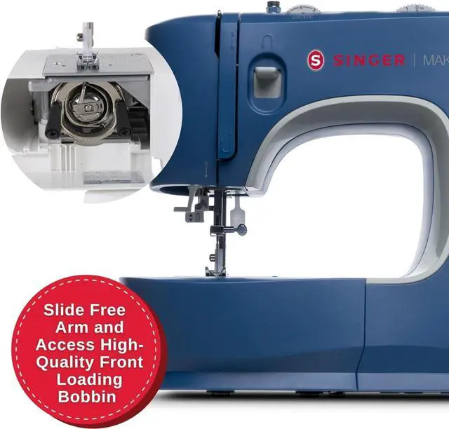 Alt view image 4 of 7 - SINGER | M3300 Sewing Machine with 97 Stitch Applications, & 1-Step Buttonhole - Perfect for Beginners - Sewing Made Easy, Green+Ilauke 36 Pieces Bobbins and Sewing Thread with Case+GDMINLO Multipurpo