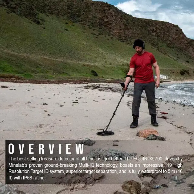 Alt view image 3 of 7 - MINELAB Equinox 700 Multi-Frequency Collapsible Metal Detector for Adults & Wireless Headphones Bundle with PRO-FIND 40 Pinpointer