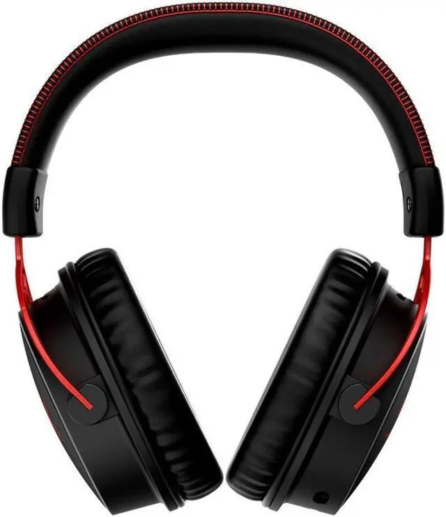 Alt view image 3 of 7 - HyperX Cloud Alpha Wireless - Gaming Headset for PC, 300-hour battery life, DTS Headphone:X Spatial Audio, Memory foam, Dual Chamber Drivers, Noise-Canceling Mic, Durable Aluminum Frame (Red)