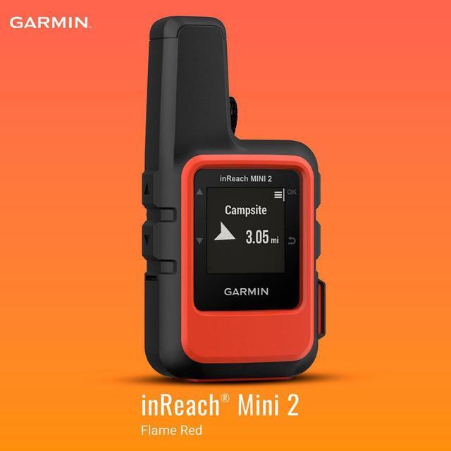 Alt view image 2 of 7 - Garmin inReach Mini 2 Satellite Communicator (Red) with Waterproof Hard Case (Black) and Portable Accessory bundle