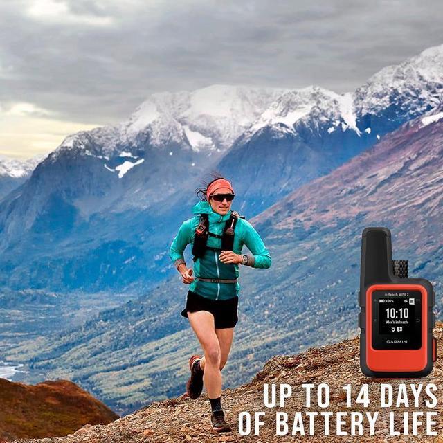 Alt view image 5 of 7 - Garmin inReach Mini 2 Satellite Communicator (Red) with Waterproof Hard Case (Black) and Portable Accessory bundle