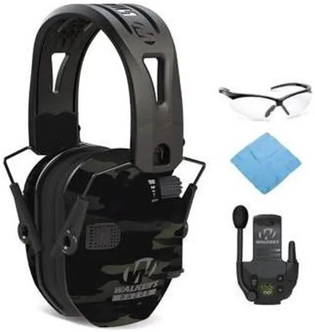 Main image of Walkers Razor Tacti-Grip with Rubber Headband with Walkie-Talkie Bundle